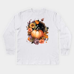 Fall Pumpkin Kids Long Sleeve T-Shirt